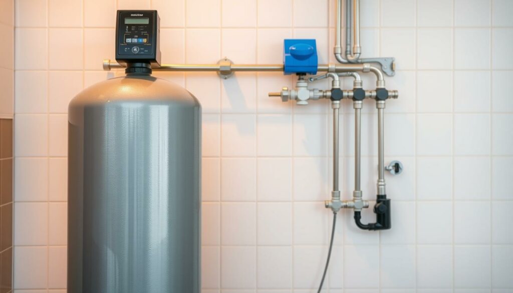 A-well-maintained-water-softener-system-set-against-a-clean-modern-backdrop.-The-foreground-1024x585 Comment entretenir son adoucisseur ?