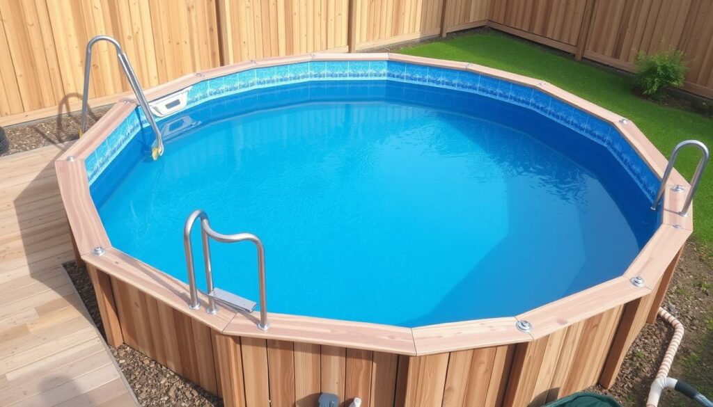 Image-dune-piscine-hors-sol-en-bois-avec-des-accessoires-de-securite-1024x585 Quel est le prix d'une piscine hors-sol en bois avec la pose ?